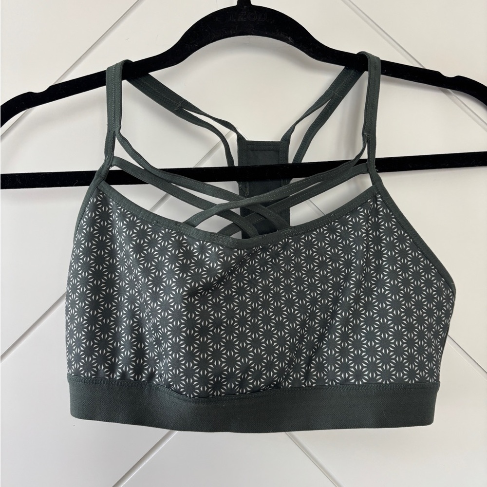 Women's Strappy Sports Bra - Forest Green